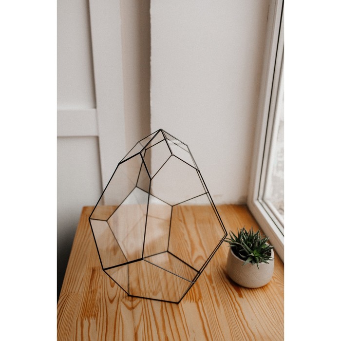 Флорариум «Бутон», стекло, швы чёрные - Фото 1