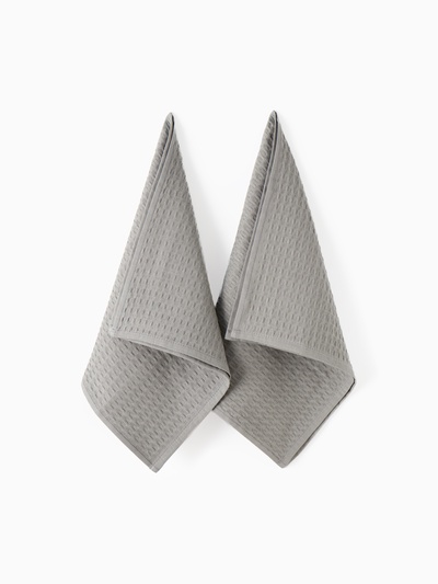 Набор кухонных полотенец «Доляна» Monochrome, 2 шт., тёмно-серые, однотонные, 35×60 см