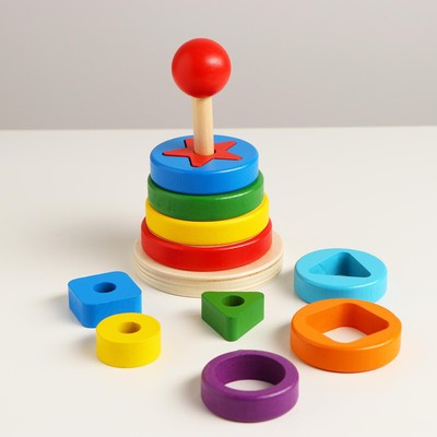 УЦЕНКА Логическая пирамидка «Сказка» 9×9×21 см