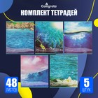Комплект тетрадей из 5 штук, 48 листов в клетку, Calligrata «Океан» - Фото 1