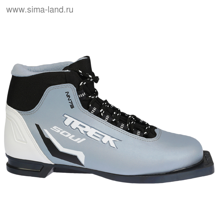 Ботинки лыжные TREK Soul NN75 ИК, цвет серый металлик, лого чёрный, размер 38 - Фото 1