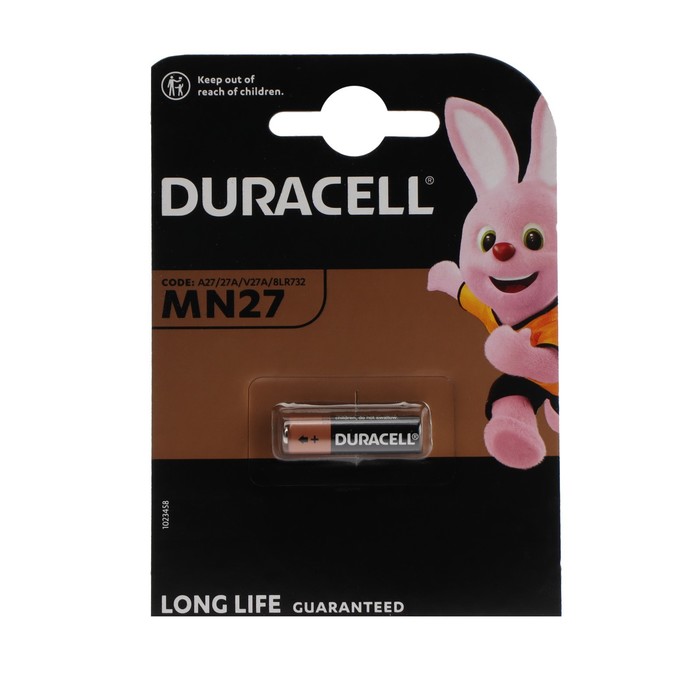 Батарейка алкалиновая Duracell Basic, MN27 (A27, V27A)-1BL, 12В, блистер, 1 шт. - Фото 1