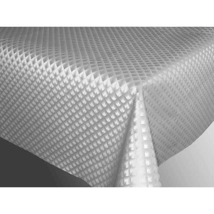 Клеёнка для стола Protec Textil Polyline «Сапфир», 140 см, 15 шт, цвет серебро - Фото 1