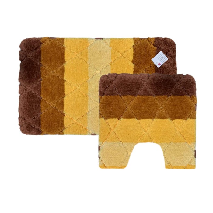 Набор ковриков Dasch «Альберта», 50х80 см, 55х55 см, цвет коричневый