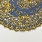 Салфетка Towa Grace, ажурная, овал, 30х45 см, цвет голубой/золото - Фото 3