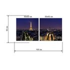 Картина модульная на подрамнике "Огни ночного Парижа"  2шт- 50*50см      100x50см - Фото 2