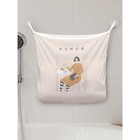 Органайзер в ванну на присосках «Чаепитие с котом», для хранения игрушек и мелочей, размер 33х39 см - фото 109881302