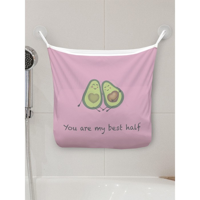 Органайзер в ванну на присосках «Ты моя лучшая половинка», для хранения игрушек и мелочей, размер 33х39 см - Фото 1