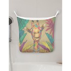 Органайзер в ванну на присосках «Разноцветный жираф», для хранения игрушек и мелочей, размер 33х39 см - фото 109881701