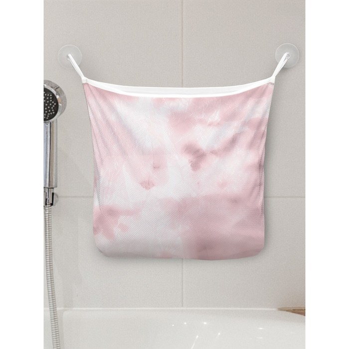 Органайзер в ванну на присосках «Розовый дым», для хранения игрушек и мелочей, размер 33х39 см - Фото 1