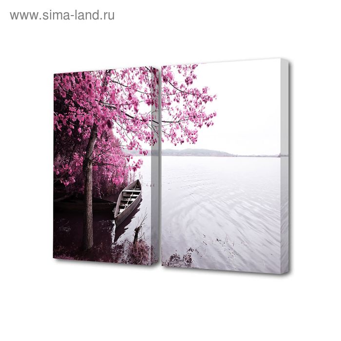 Картина модульная на подрамнике "Розовый берег" 2-50*70 см, 100x70 см - Фото 1