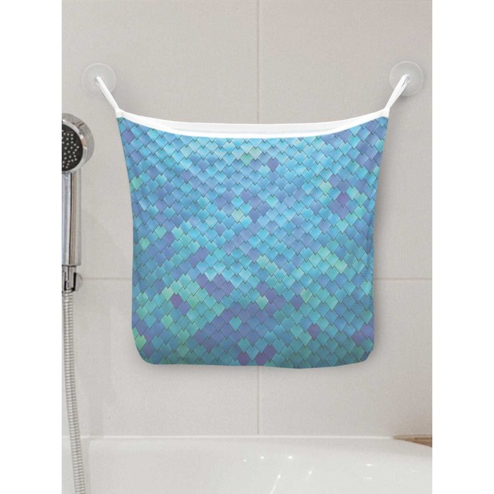 Органайзер в ванну на присосках «Мелкие чешуйки», для хранения игрушек и мелочей, размер 33х39 см - Фото 1