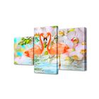 Картина модульная на подрамнике "Пара фламинго" (30*35см, 30*45см, 30*55см) 55х94см - Фото 1