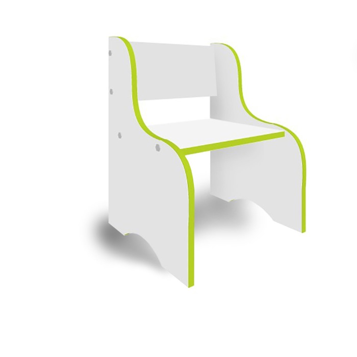 Детский стульчик, 383 × 333 × 495 мм, цвет белый / кромка лайм - Фото 1