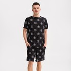 Пижама мужская: футболка, шорты KAFTAN Money, размер 52, чёрная - Фото 1