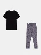 Пижама мужская KAFTAN «Не хватает», размер 52, чёрная, серая - фото 33324403