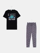 Пижама мужская KAFTAN «Не хватает», размер 56, чёрная, серая - фото 49181646