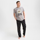 Пижама мужская KAFTAN "Утры" размер 48, серый/черный - Фото 1