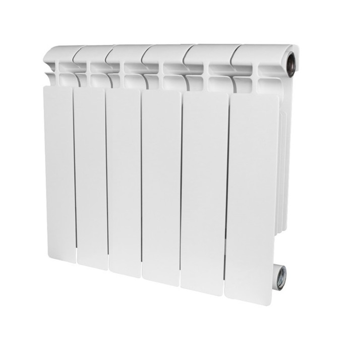 Радиатор алюминиевый STOUT ALPHA, 350 x 80 мм, 6 секций, боковое подключение - Фото 1