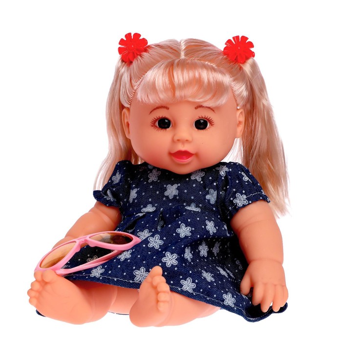 Кукла классическая «Малышка», в синем платье, с аксессуарами - фото 1905978096