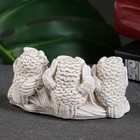 Фигура "Три совы на жердочке" слоновая кость, 10х6х5см - фото 9838223