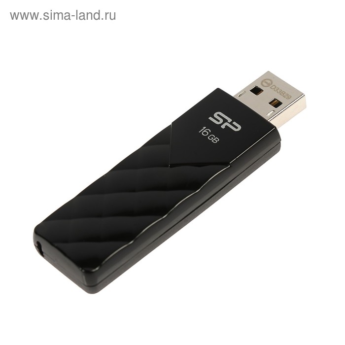 Флешка Silicon Power Ultima U03, 16 Гб, USB2.0, чт до 25 Мб/с, зап до 15 Мб/с, чёрная - Фото 1