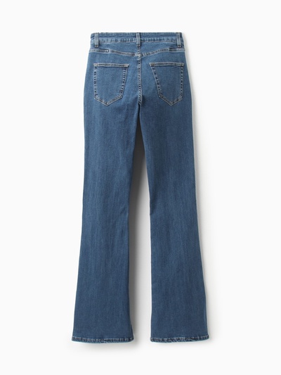Джинсы женские клёш со стрелкой MINAKU: Jeans Collection, размер 44, синие