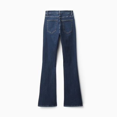 Джинсы женские клёш со стрелкой MINAKU: Jeans Collection, размер 42, тёмно-синие
