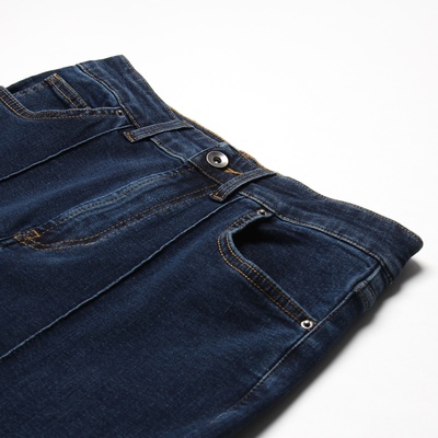 Джинсы женские клёш со стрелкой MINAKU: Jeans Collection, размер 46, тёмно-синие
