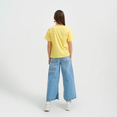 Футболка для девочки KAFTAN Selfie, рост 164-170 см, жёлтая