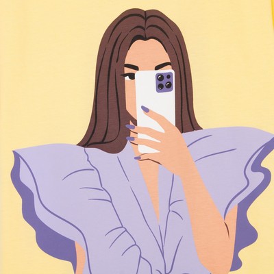 Футболка для девочки KAFTAN Selfie, рост 164-170 см, жёлтая