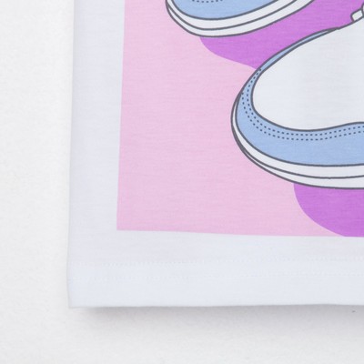 Футболка для девочки KAFTAN Selfie, рост 158-164 см, белая