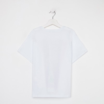 Футболка для девочки KAFTAN Selfie, рост 158-164 см, белая