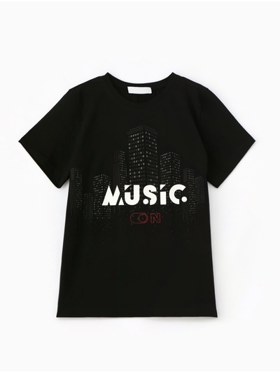 Футболка для мальчика KAFTAN: Hype Music, чёрная, рост 146-152 см