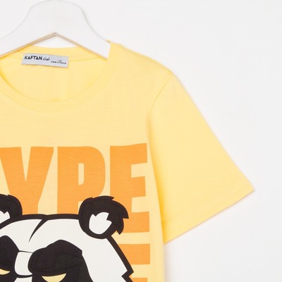 Футболка для мальчика KAFTAN Hype, рост 134-140 см, жёлтая