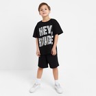 Комплект для мальчика (футболка, шорты) KAFTAN "Hype", рост 134-140, цвет чёрный - фото 320680469