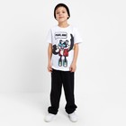 Комплект для мальчика (футболка, брюки) KAFTAN "Hype", рост 134-140, цвет белый/чёрный - фото 24006224