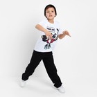 Комплект для мальчика (футболка, брюки) KAFTAN "Hype", рост 134-140, цвет белый/чёрный - Фото 4