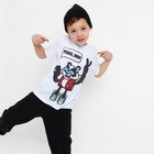 Комплект для мальчика (футболка, брюки) KAFTAN "Hype", рост 134-140, цвет белый/чёрный - Фото 5