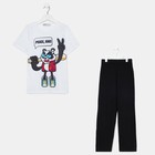Комплект для мальчика (футболка, брюки) KAFTAN "Hype", рост 134-140, цвет белый/чёрный - Фото 6