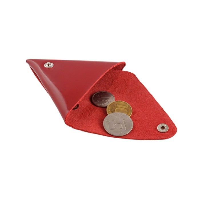 Футляр для монет на кнопке, цвет красный 39914