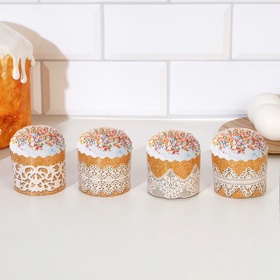 Форма для выпечки кулича бумажная Деко-про «Рустик», одноразовая, 6?4.5 см, МИКС (комплект 4000 шт)