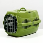 Переноска для животных до 12 кг "Пижон" 49х33х32см, металлическая дверь, оливковая - Фото 2