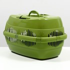 Переноска для животных до 12 кг "Пижон" 49х33х32см, металлическая дверь, оливковая - Фото 3