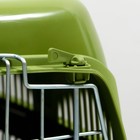 Переноска для животных до 12 кг "Пижон" 49х33х32см, металлическая дверь, оливковая - Фото 6