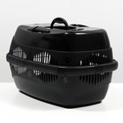 Переноска для животных до 12 кг "Пижон" 49х33х32см, металлическая дверь, черная - Фото 3