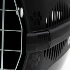 Переноска для животных до 12 кг "Пижон" 49х33х32см, металлическая дверь, черная - Фото 5