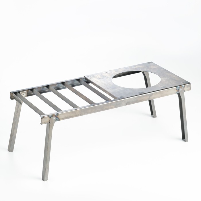 Решетка костровая «Следопыт» с подставкой под казан, d=20 см, 66×30×26 см, сталь - Фото 1