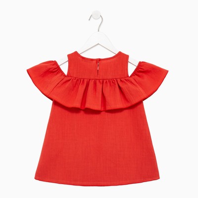 Платье для девочки MINAKU: Cotton Collection, цвет терракот, рост 122 см