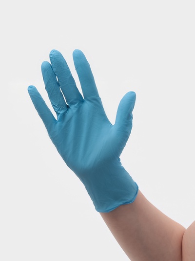 Перчатки нитриловые, неопудренные, нестерильные, размер M, 50 пар, голубые
